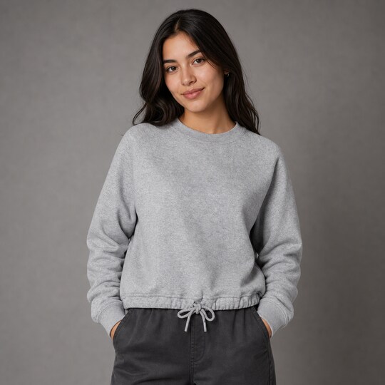LAT Women's Relaxed 3-End Boxy Fleece Crewneck Sweatshirt, Size: S LAT Women's Relaxed 3-End Boxy Fleece Crewneck Sweatshirt, Size: S